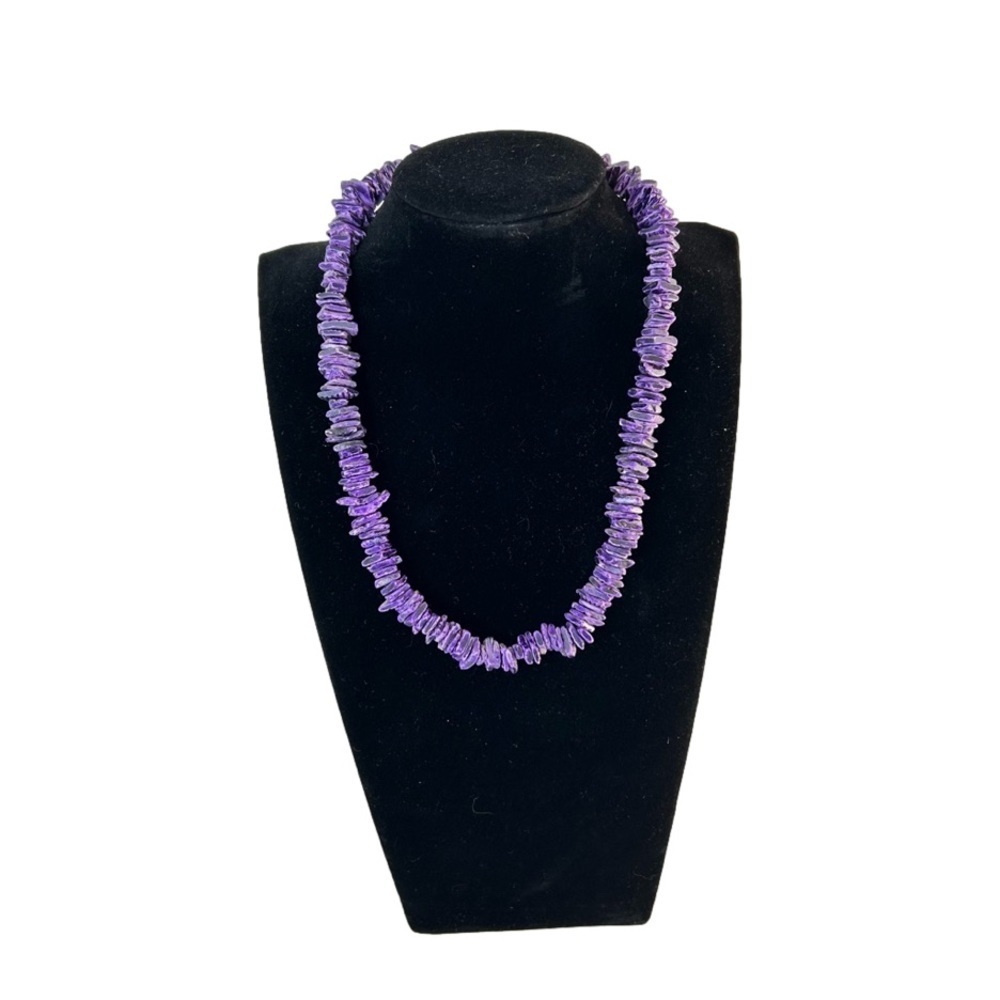 Purple Dyed Shell Necklace